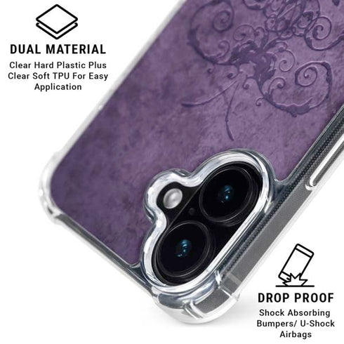 Purple Damask Butterfly by Brigid Ashwood iPhone 17 Clear Case