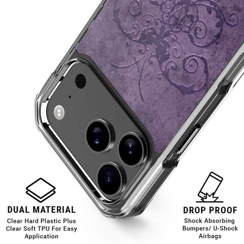Purple Damask Butterfly by Brigid Ashwood iPhone 18 Pro Clear Case