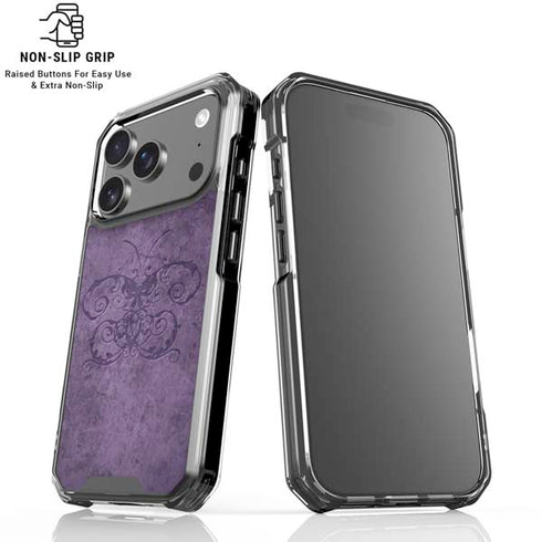 Purple Damask Butterfly by Brigid Ashwood iPhone 18 Pro Clear Case