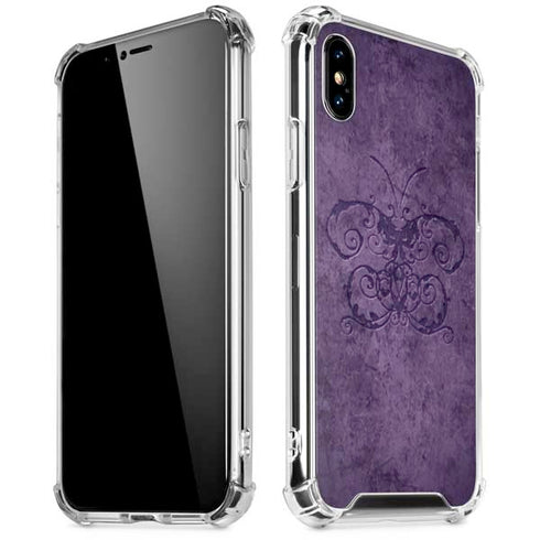 Purple Damask Butterfly by Brigid Ashwood iPhone X/XS Clear Case