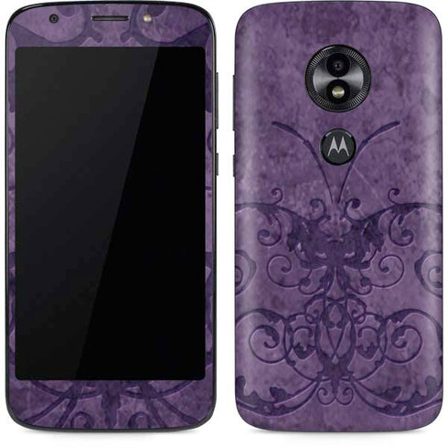 Purple Damask Butterfly by Brigid Ashwood Moto E5 Play Skin