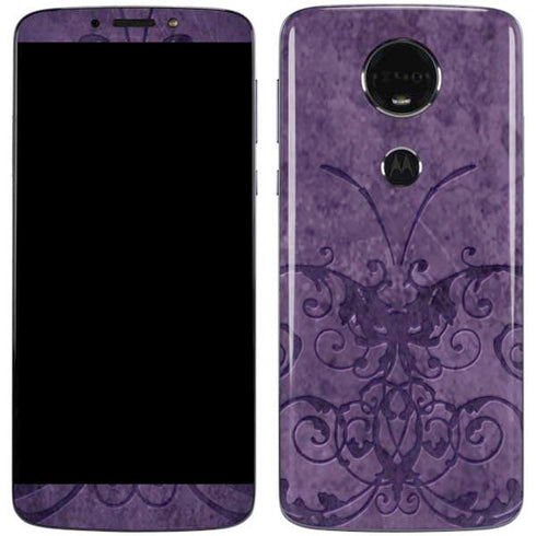 Purple Damask Butterfly by Brigid Ashwood Moto E5 Plus Skin