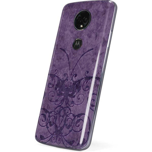 Purple Damask Butterfly by Brigid Ashwood Moto E5 Plus Skin