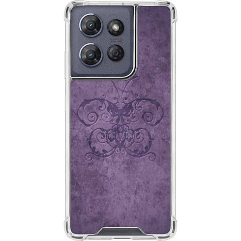 Purple Damask Butterfly by Brigid Ashwood Moto G 5G (2025) Clear Case