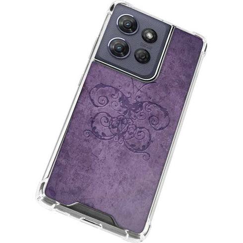 Purple Damask Butterfly by Brigid Ashwood Moto G 5G (2025) Clear Case