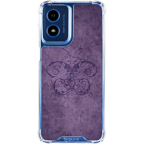 Purple Damask Butterfly by Brigid Ashwood Moto G Play 4G (2024) Clear Case