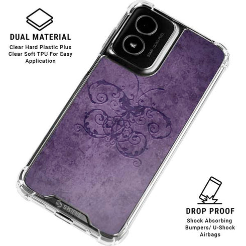 Purple Damask Butterfly by Brigid Ashwood Moto G Power 5G (2024) Clear Case