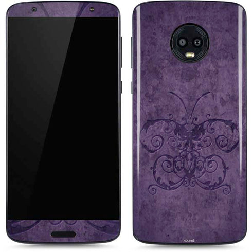 Purple Damask Butterfly by Brigid Ashwood Moto G6 Skin