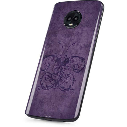 Purple Damask Butterfly by Brigid Ashwood Moto G6 Skin