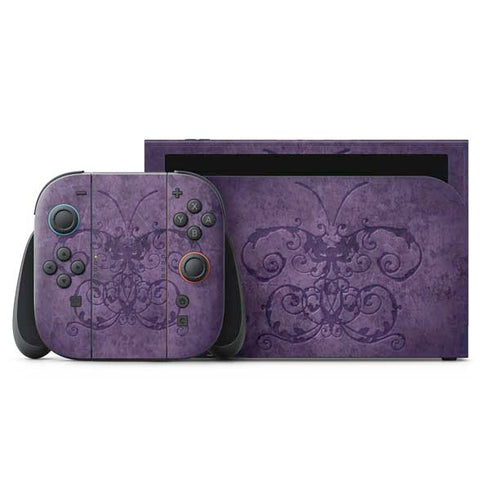 Purple Damask Butterfly by Brigid Ashwood Nintendo Switch 2 (2025) with Joy-Con Skin