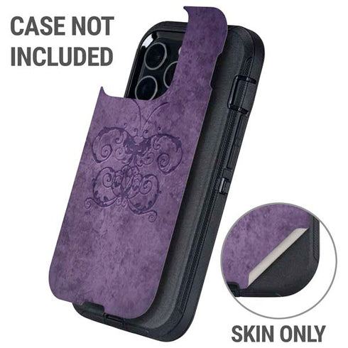 Purple Damask Butterfly by Brigid Ashwood Otterbox Defender iPhone Skin