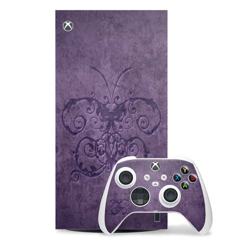 Purple Damask Butterfly by Brigid Ashwood Xbox Series X Skins