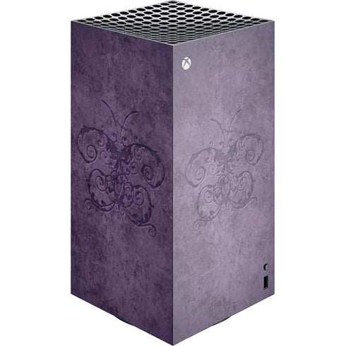 Purple Damask Butterfly by Brigid Ashwood XBox Series X Digital Edition Console Skin