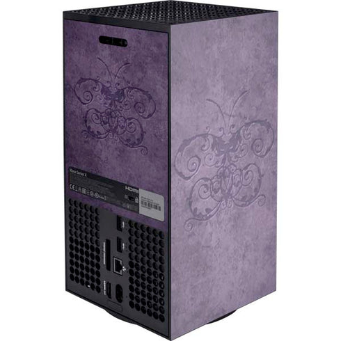 Purple Damask Butterfly by Brigid Ashwood XBox Series X Digital Edition Console Skin