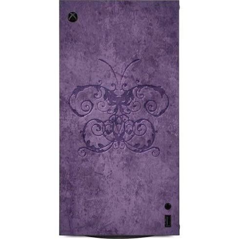 Purple Damask Butterfly by Brigid Ashwood XBox Series X Digital Edition Console Skin