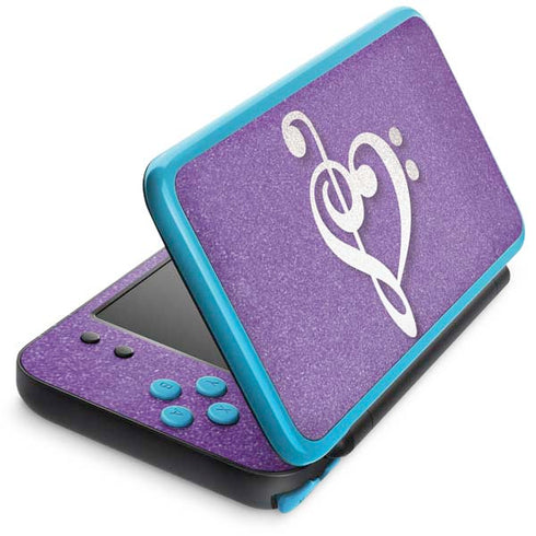 Purple Glitter Musical Heart Nintendo Skins