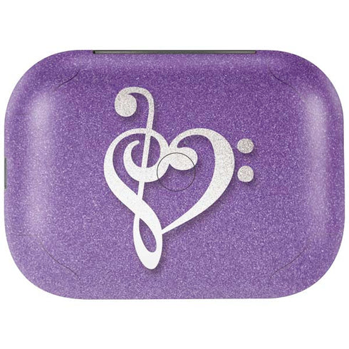 Purple Glitter Musical Heart Amazon Echo Buds Skin