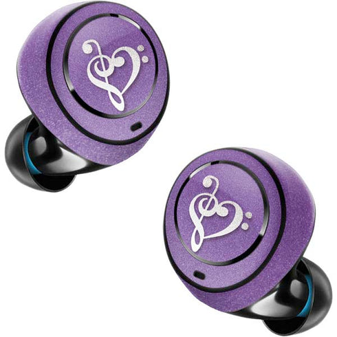 Purple Glitter Musical Heart Amazon Echo Buds Skin