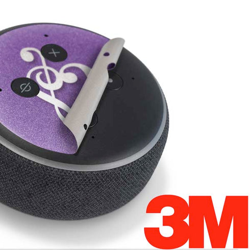 Purple Glitter Musical Heart Amazon Echo Dot Skin