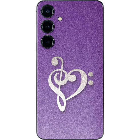 Purple Glitter Musical Heart Galaxy A16 5G Skin