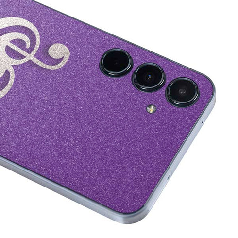 Purple Glitter Musical Heart Galaxy A35 5G Skin