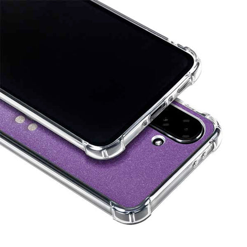 Purple Glitter Musical Heart Galaxy A36 5G Clear Case