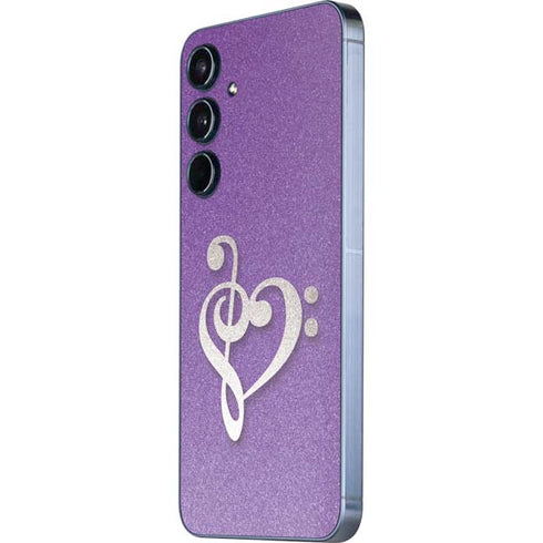 Purple Glitter Musical Heart Galaxy A36 5G Skin