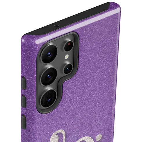 Purple Glitter Musical Heart Galaxy S23 Ultra Pro Case