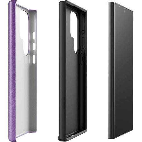 Purple Glitter Musical Heart Galaxy S23 Ultra Pro Case