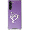 Purple Glitter Musical Heart Galaxy S24 FE Clear Case