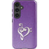 Purple Glitter Musical Heart Galaxy S25 Impact Case