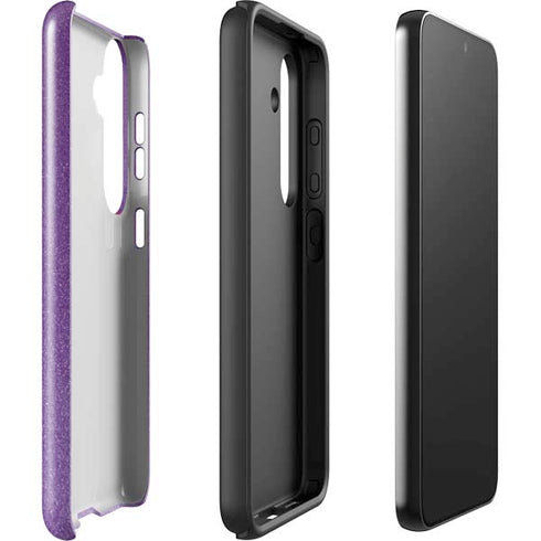 Purple Glitter Musical Heart Galaxy S25 Impact Case