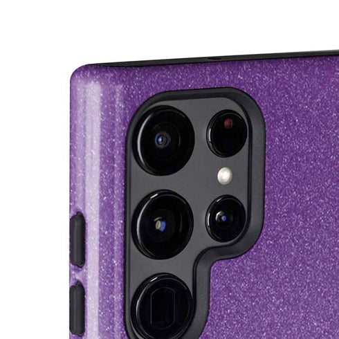 Purple Glitter Musical Heart Galaxy S25 Ultra Impact Case