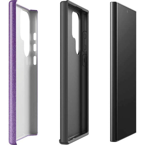 Purple Glitter Musical Heart Galaxy S25 Ultra Impact Case