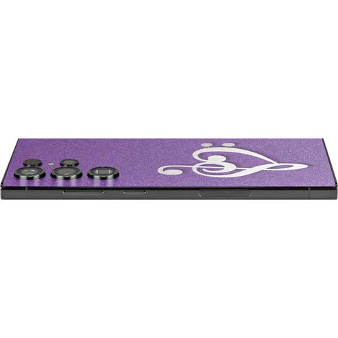 Purple Glitter Musical Heart Galaxy S25 Ultra Skin