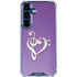 Purple Glitter Musical Heart Galaxy S25 Plus Clear Case