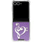 Purple Glitter Musical Heart Galaxy Z Flip7 Clear Case
