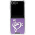 Purple Glitter Musical Heart Galaxy Z Flip7 Clear Case