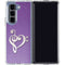 Purple Glitter Musical Heart Galaxy Z Fold5 5G Clear Case