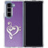 Purple Glitter Musical Heart Galaxy Z Fold5 5G Clear Case