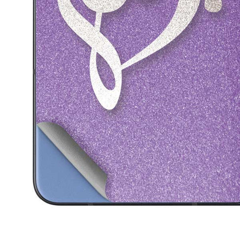 Purple Glitter Musical Heart Galaxy Z Fold5 5G Skin