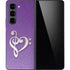 Purple Glitter Musical Heart Galaxy Z Fold5 5G Skin