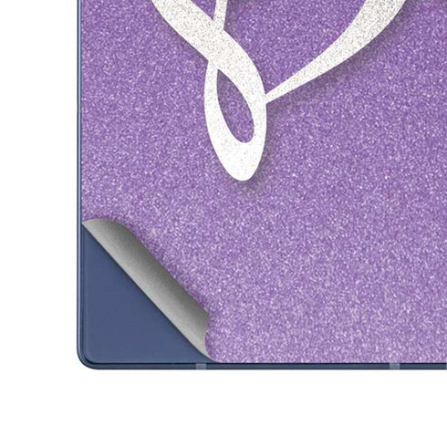 Purple Glitter Musical Heart Galaxy Z Fold6 Skin