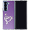 Purple Glitter Musical Heart Galaxy Z Fold7 Clear Case