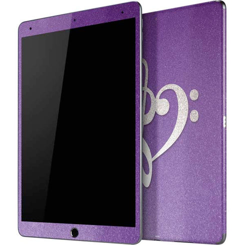 Purple Glitter Musical Heart iPad Skins
