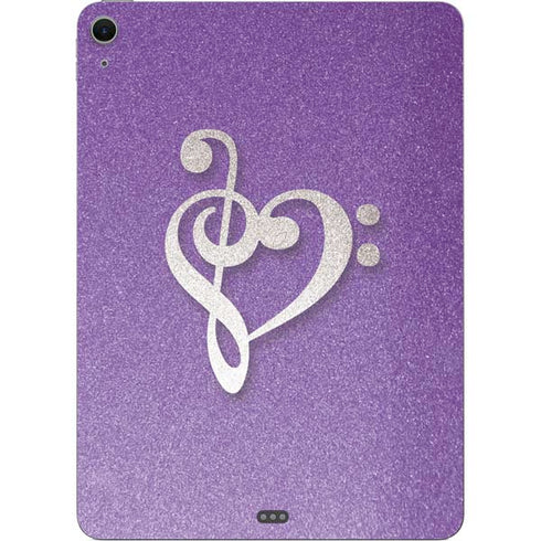Purple Glitter Musical Heart Apple iPad Air Skin