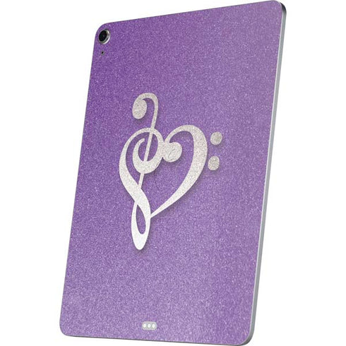 Purple Glitter Musical Heart Apple iPad Air Skin