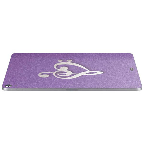 Purple Glitter Musical Heart Apple iPad Air Skin