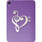 Purple Glitter Musical Heart Apple iPad Mini Skin
