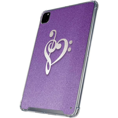 Purple Glitter Musical Heart iPad Cases